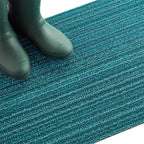 Chilewich Shag Skinny Stripe Floormat Turquoise