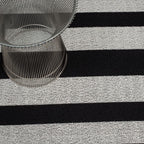 Chilewich Shag Bold Stripe Floormat Black/White