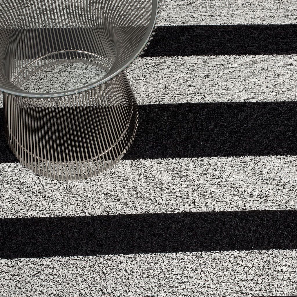 Chilewich Shag Bold Stripe Floormat Black/White