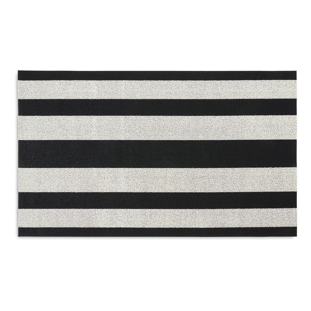 Chilewich Shag Bold Stripe Floormat Black/White