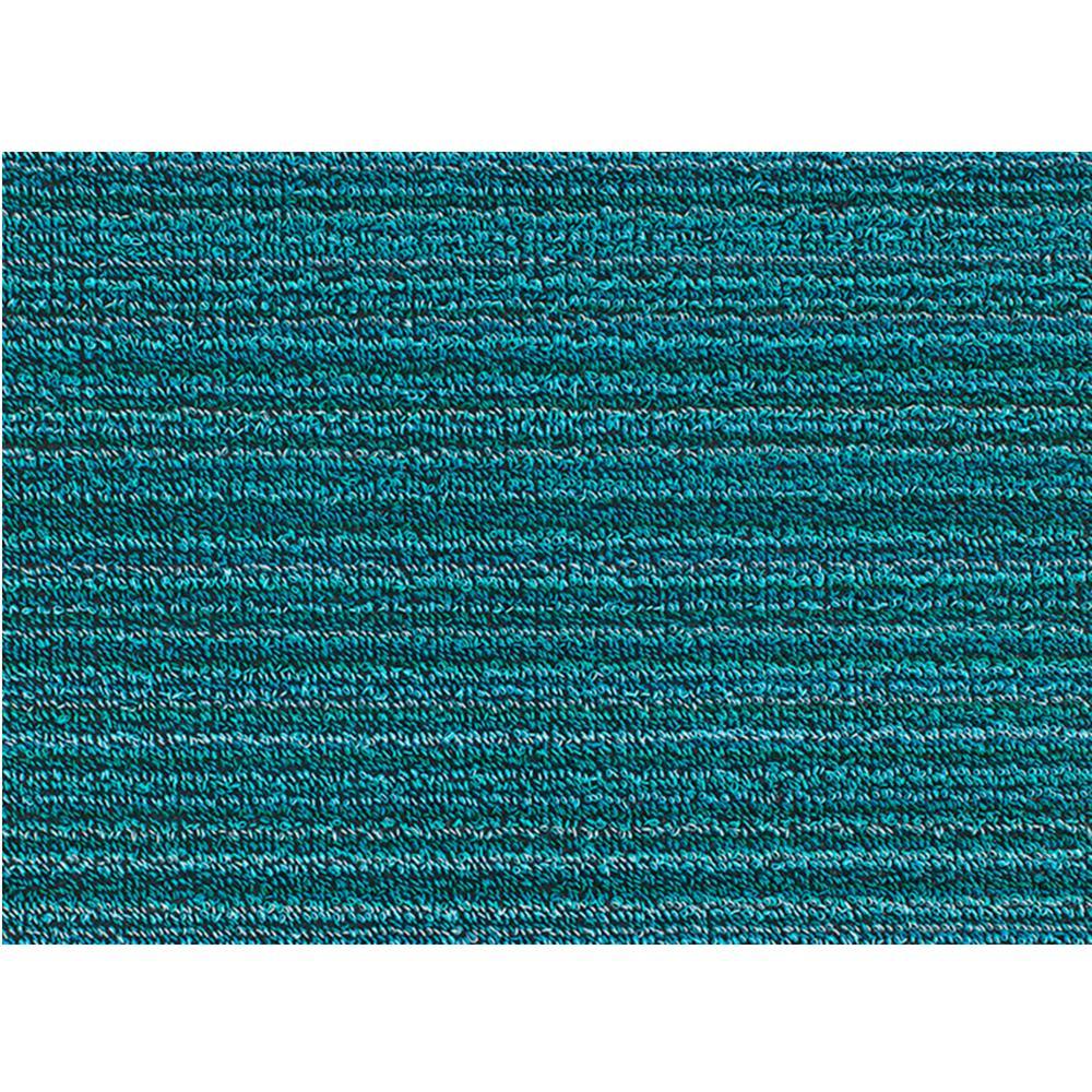 Chilewich Shag Skinny Stripe Floormat Turquoise