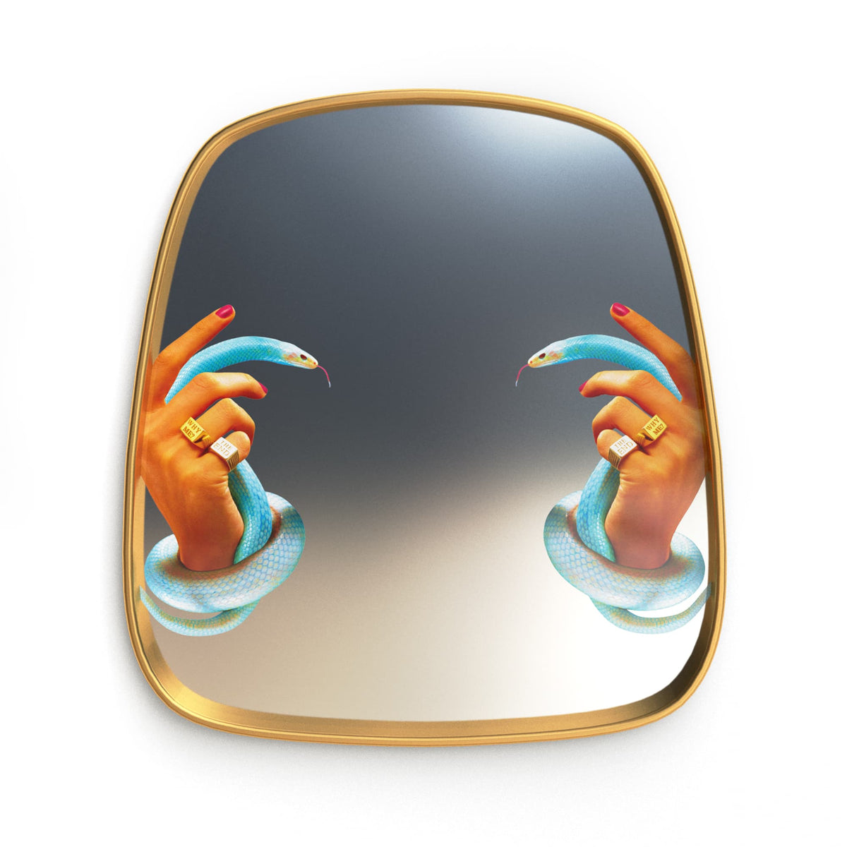 Wall Mirror Gold Frame Hands with Snakes