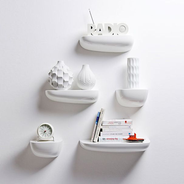 Corniches Wall Shelves, White Gloss